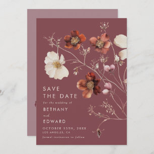 Rustic Fall Floral Wedding Save The Date