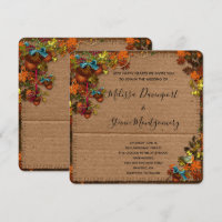 Rustic Fall Flowers & Acorns on Faux Cardboard