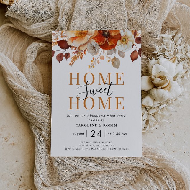 rustic fall flowers housewarming party invitation (Creator Uploaded)
