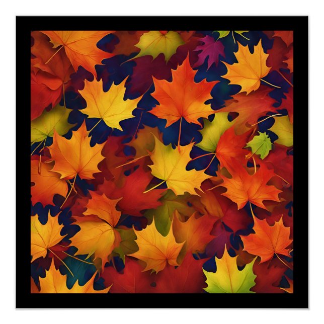 Rustic Fall Foliage Glossy Poster (Front)