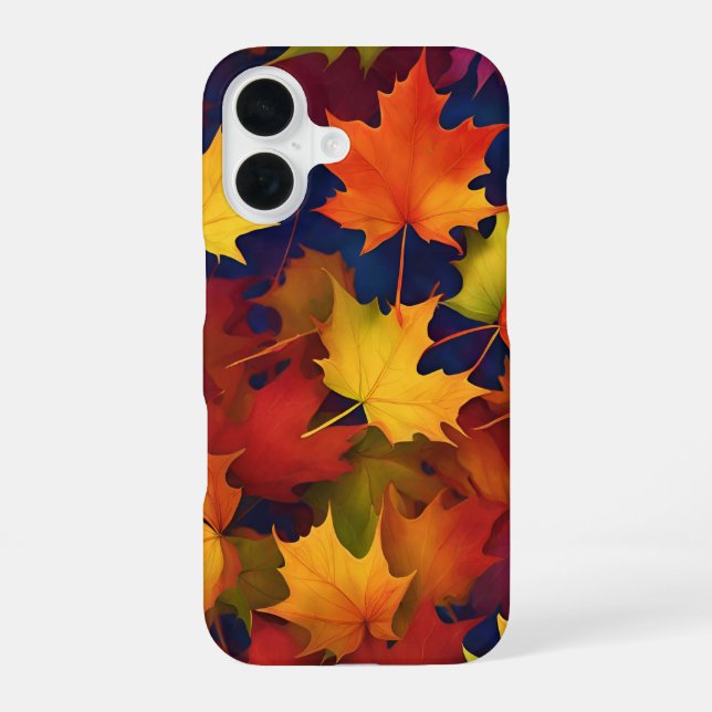 Rustic Fall Foliage iPhone 16 Case (Back)