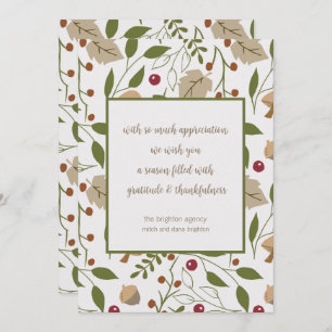 Rustic Fall Foliage Thanksgiving Gratitude Holiday Card
