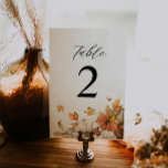 Rustic Fall Foliage Wedding Table Number<br><div class="desc">Rustic Fall Foliage Wedding Table Number Featuring vibrant leaves and rustic details that’ll charm your guests. All Text is Editable - Click the "Customise Further" button to edit. Matching items in our store Cava party design</div>