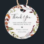 Rustic Fall Foliage Wreath Thank You Favour Tags<br><div class="desc">Rustic watercolor fall foliage wreath with matching pattern backing,  thank you favour tags. Tags feature beautiful painted leaves and branches in shades of brown,  orange and green.</div>