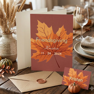 Rustic Fall Friendsgiving Custom Names Card