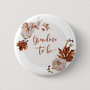 Rustic fall Grandma to be Button