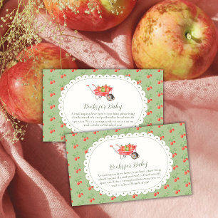 Rustic Fall Harvest Apple Books For Baby Shower Enclosure Card