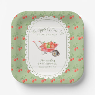 Rustic Fall Harvest Apple Of Our Eye Baby Shower Paper Plate