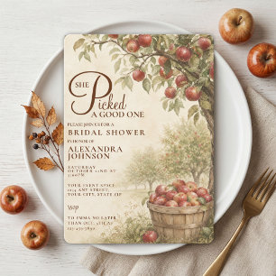 Rustic Fall Harvest Apple Orchard Bridal Shower Invitation