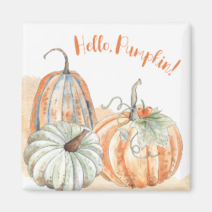 Rustic Fall Hello Pumpkin Magnet