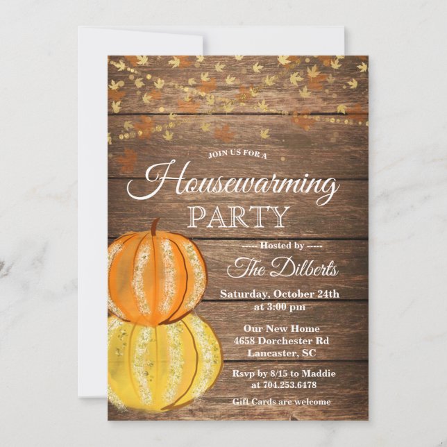 Rustic Fall Housewarming Invitation (Front)