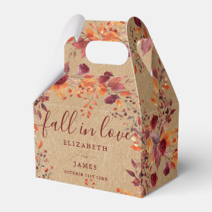 Rustic Fall In Love Autumn Fall Floral Wedding Favour Box