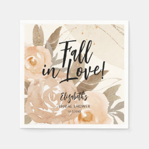 Rustic Fall in Love Autumn Flowers Napkin