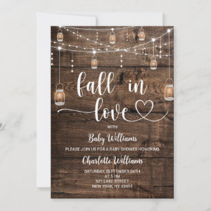 Rustic Fall in Love Baby Shower Invitation