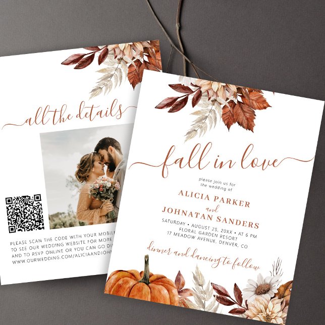 Rustic fall in love BUDGET wedding invitation (Creator Uploaded)