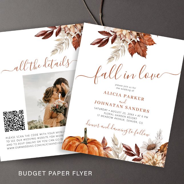 Rustic fall in love BUDGET wedding invitation Flyer (Creator Uploaded)
