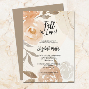 Rustic Fall in Love Floral Bridal Shower Invitation