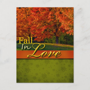 Rustic Fall In Love Wedding Postcard
