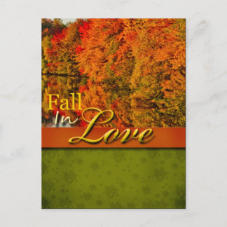 Rustic Fall In Love Wedding Postcard