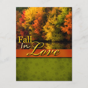 Rustic Fall In Love Wedding Postcard