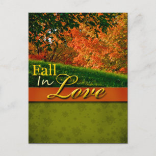 Rustic Fall In Love Wedding Postcard