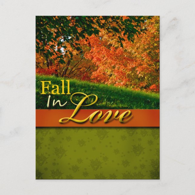 Rustic Fall In Love Wedding Postcard (Front)
