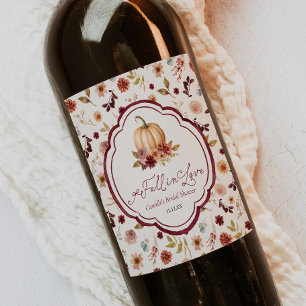 Rustic Fall in Love Wine Bottle Label