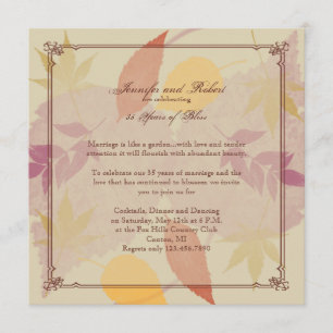 Rustic Fall Leaves Anniversary Invitation