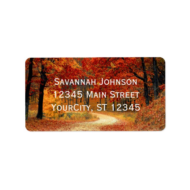 Rustic Fall Leaves Autumn Custom Address Labels (Front)