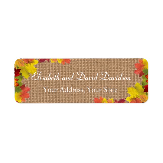 Rustic Fall Leaves Burlap Wedding Custom (Front)