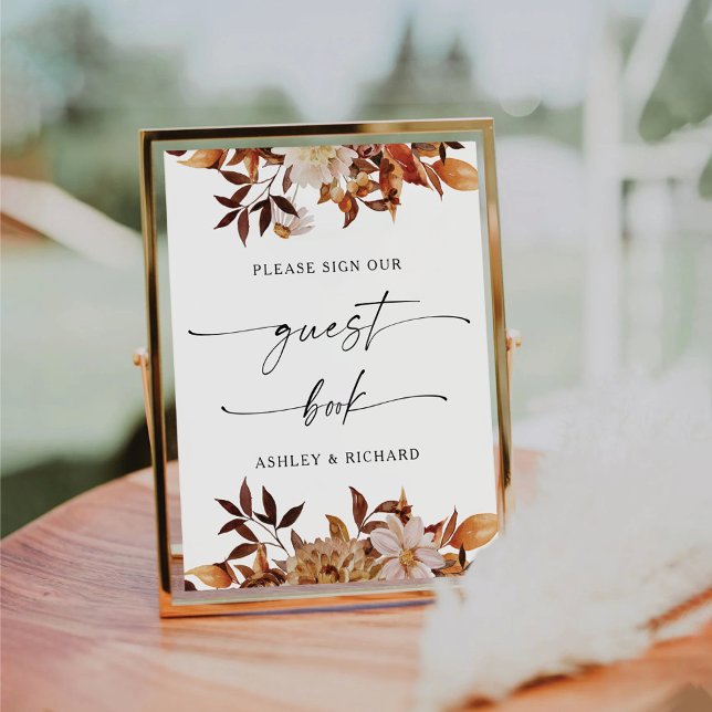 Rustic Fall Leaves Guest Book Sign (Creator Uploaded)