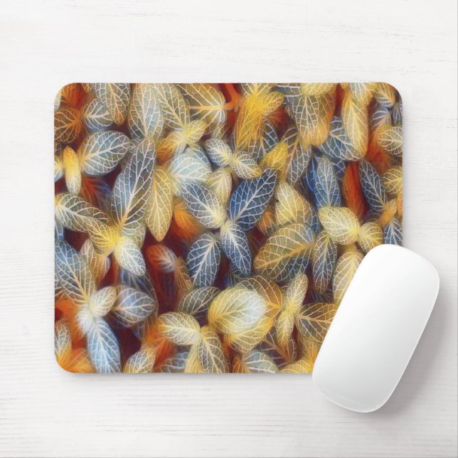 Rustic Fall Leaves Mouse Mat (With Mouse)
