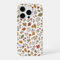 Rustic Fall Leaves Mushroom Woodland Pattern