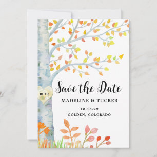 Rustic Fall Leaves QR Code Save the Date 