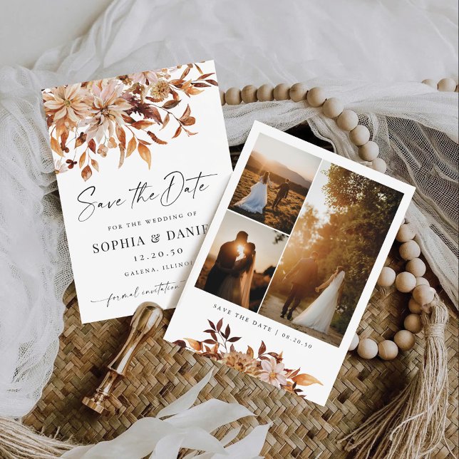 Rustic Fall Leaves Save The Date Card (Creator Uploaded)