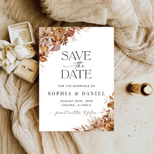 Rustic Fall Leaves Save The Date Card