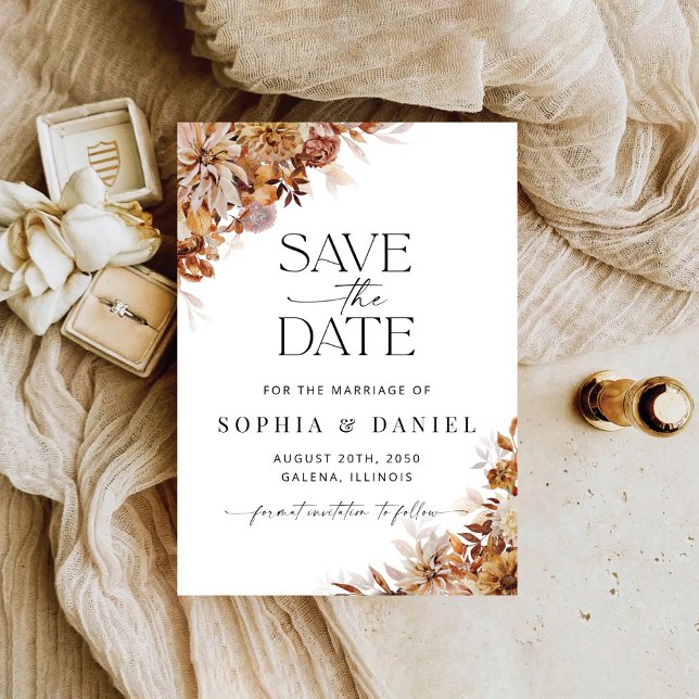 Rustic Fall Leaves Save The Date Card (Creator Uploaded)