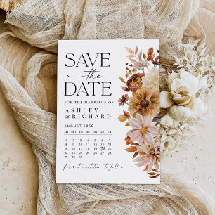 Rustic Fall Leaves Save The Date Card
