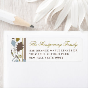 Rustic Fall Leaves Swirls Holiday Return Address