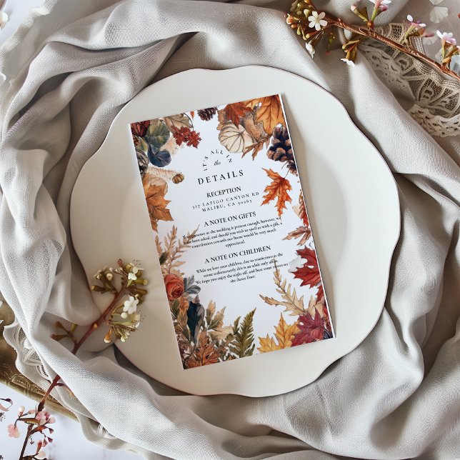 Rustic Fall Leaves Wedding Enclosure Card (Creator Uploaded)