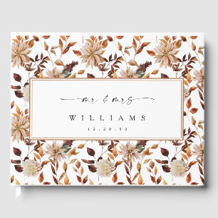 Rustic Fall Leaves Wedding Guest Book