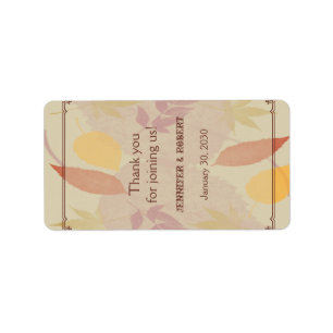 Rustic Fall Leaves Wedding Lip Balm Label