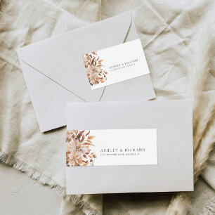 Rustic Fall Leaves Wedding Return Address Label
