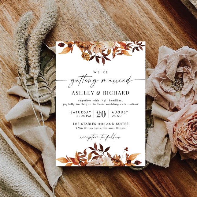 Rustic Fall Leaves Wedding Wedding Invitation  (Creator Uploaded)