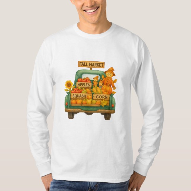 Rustic Fall Market Truck  Tee Shirt (Front)