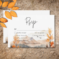 Rustic Fall Mountain Scene Watercolor Dinner