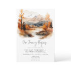 Rustic Fall Mountain Scene Watercolor Wedding