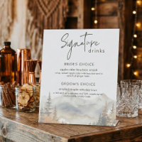 Rustic Fall Mountain Scene Wedding Signature Drink