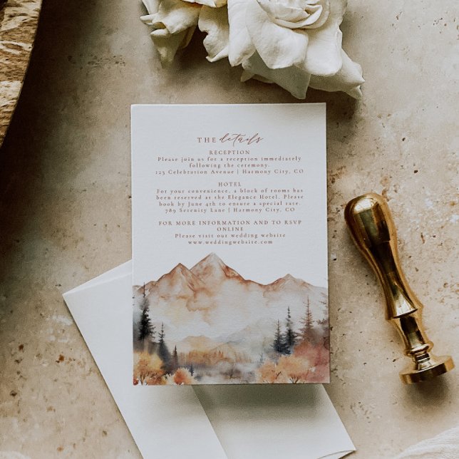 Rustic Fall Mountain Wedding Details Insert Card (Creator Uploaded)