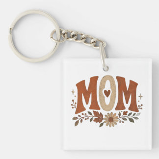 Rustic Fall Mum Floral Autumn Love Key Ring